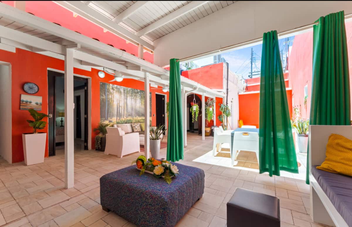 Sunlit courtyard in Old San Juan